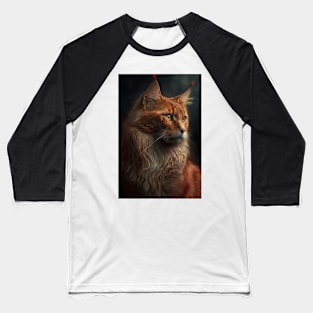 Serious Cat portrait Baseball T-Shirt